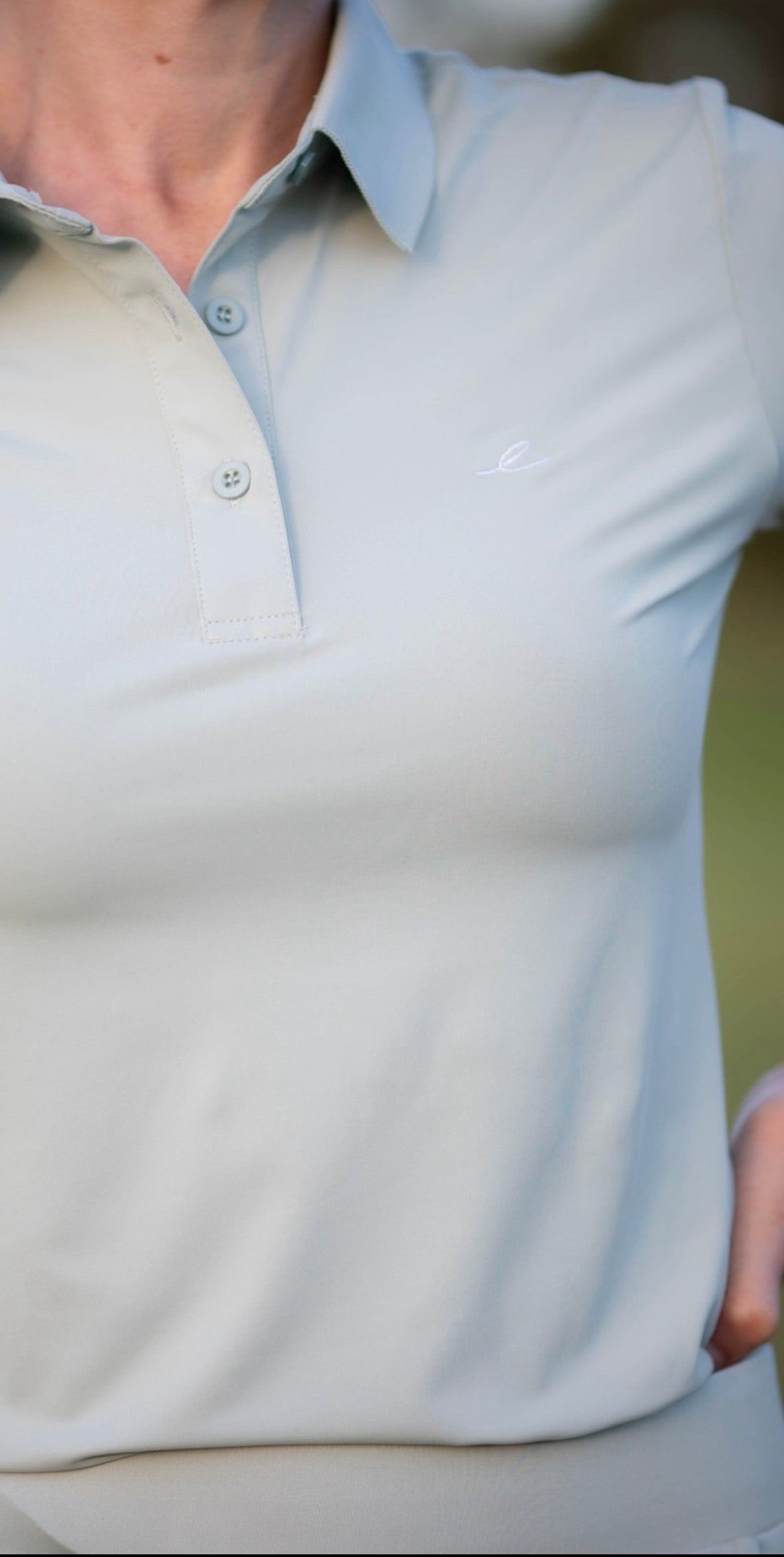 Signature Polo — Sage & White